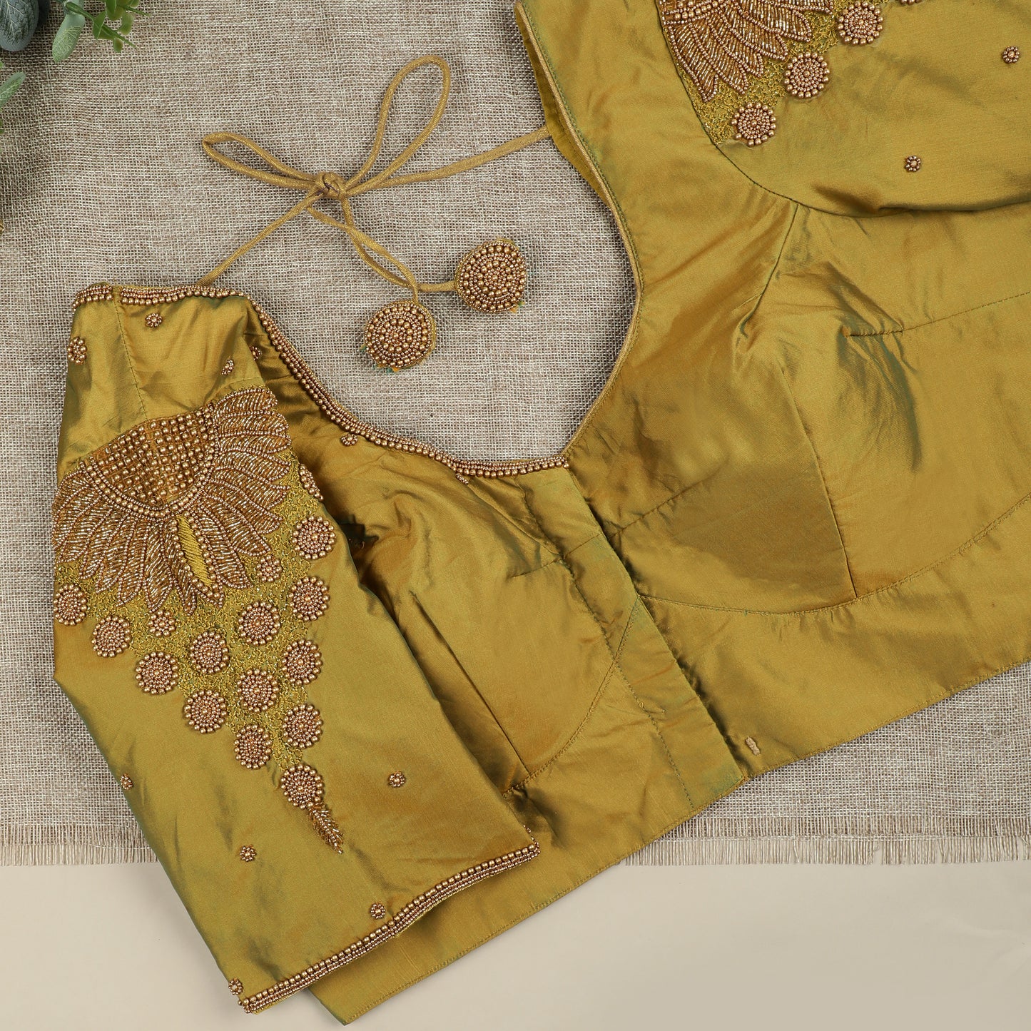 Greenish Golden Silk Blouse