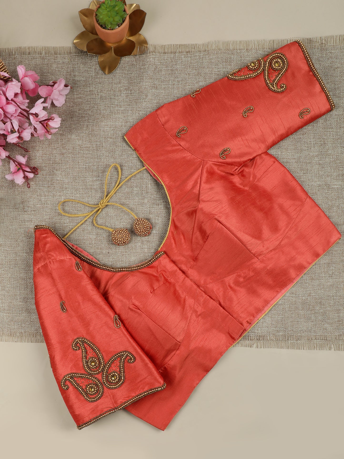 Light Orange Silk Blouse