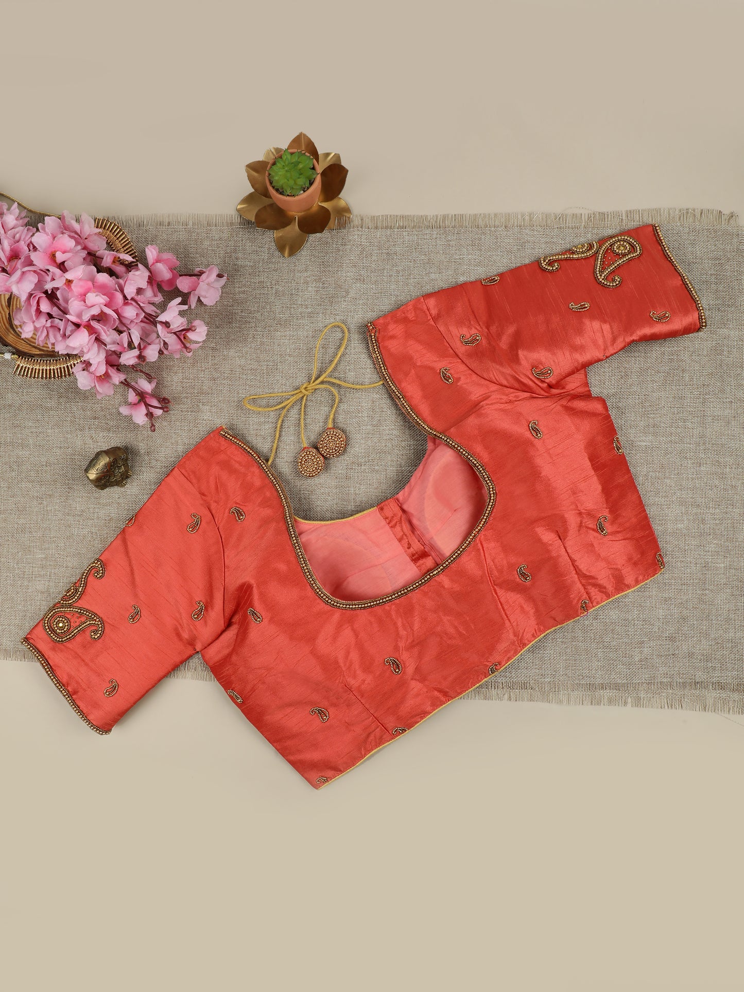 Light Orange Silk Blouse