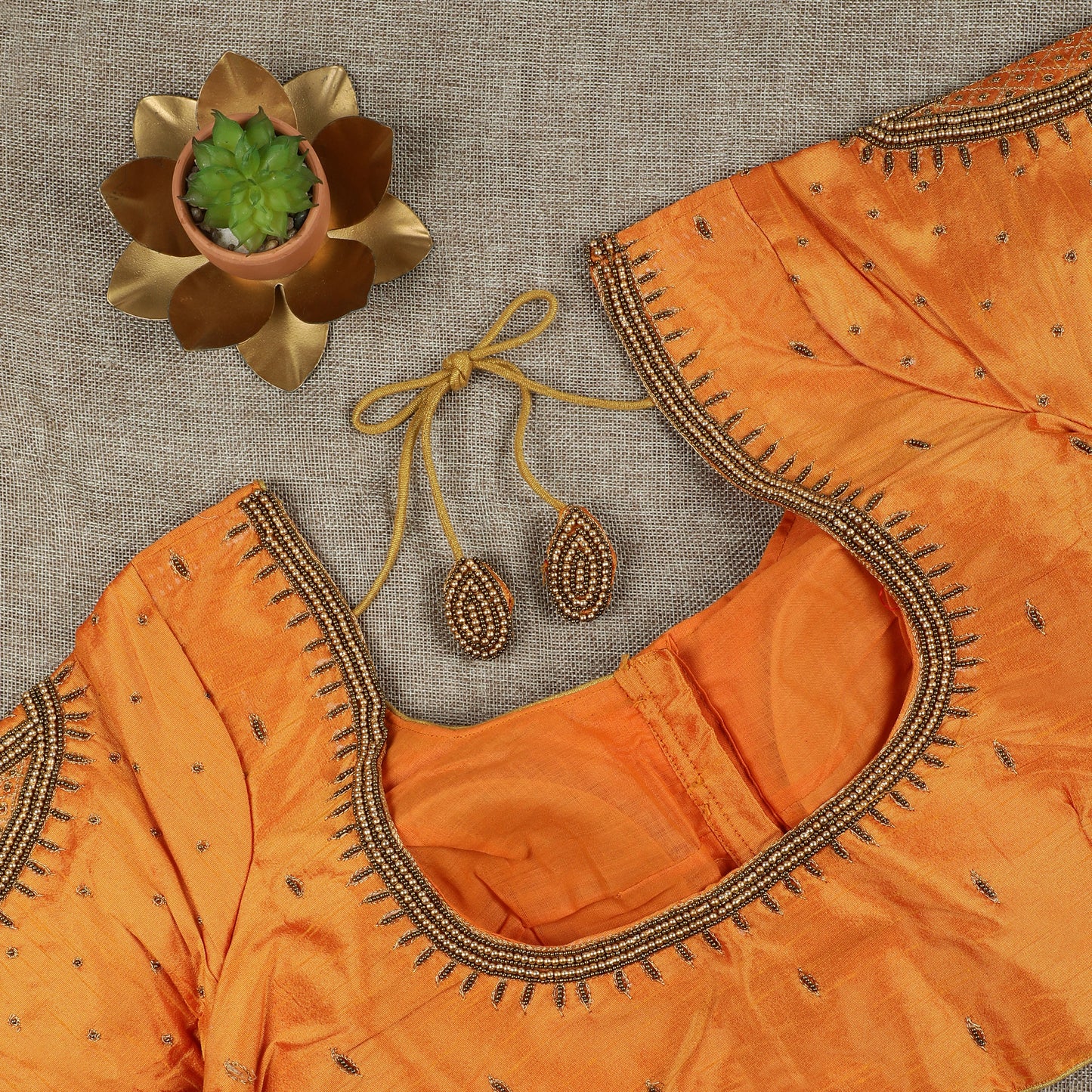 Orange Silk Blouse