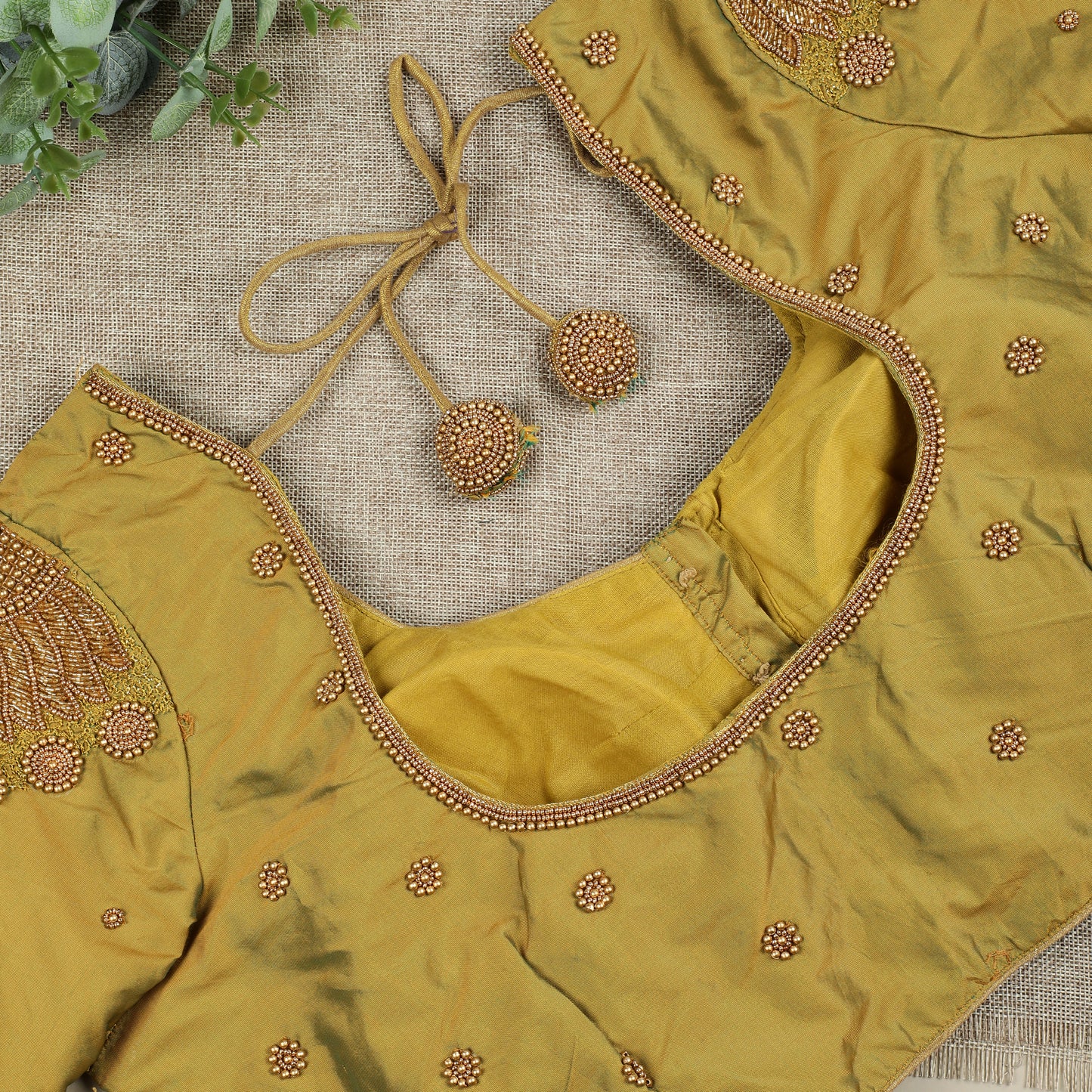 Greenish Golden Silk Blouse