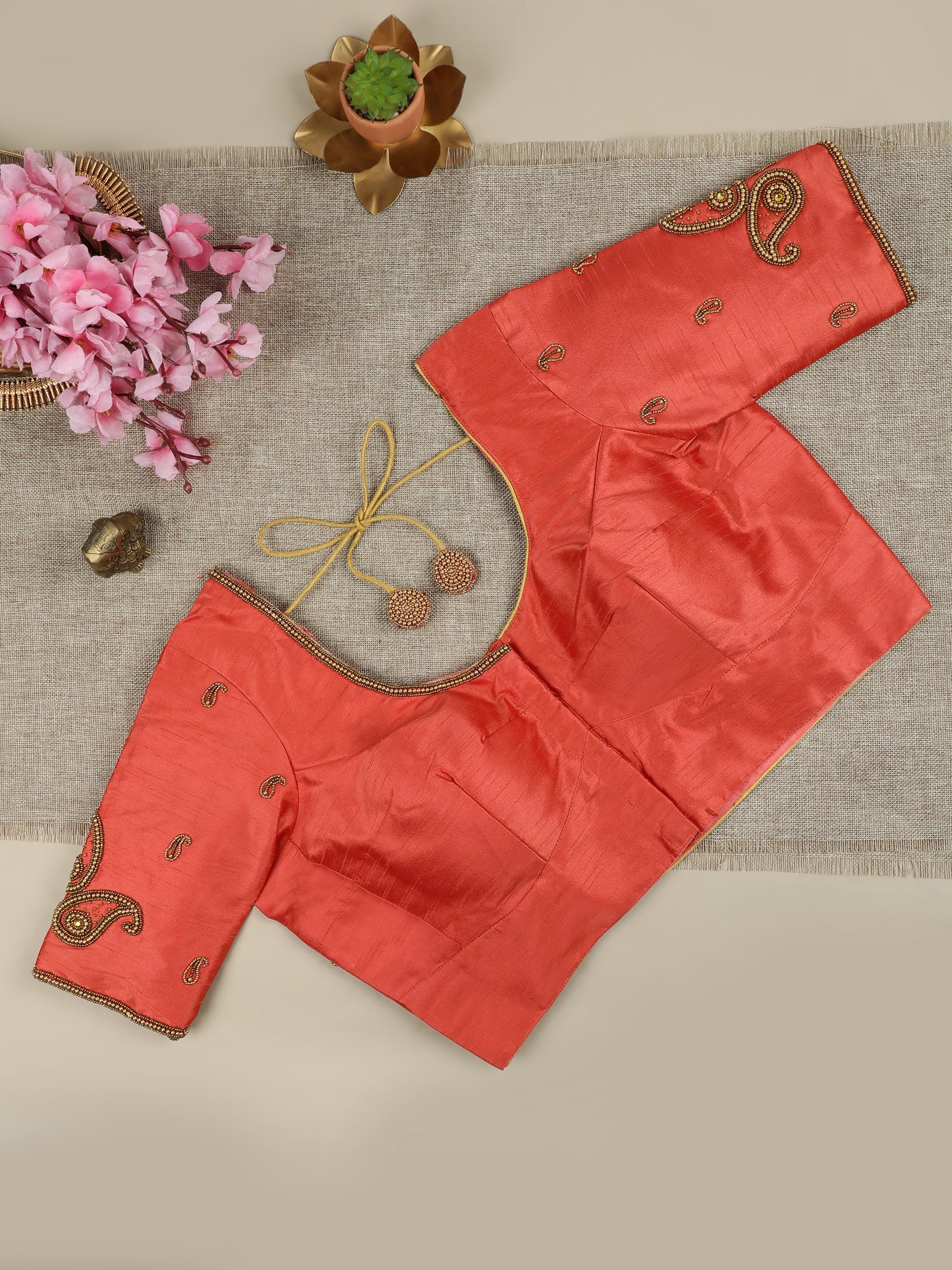 Light Orange Silk Blouse
