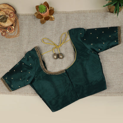 Dark Green Silk Blouse
