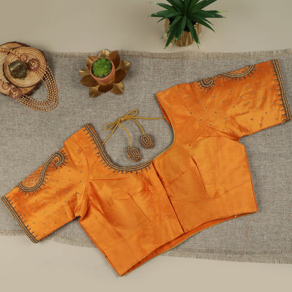 Orange Silk Blouse