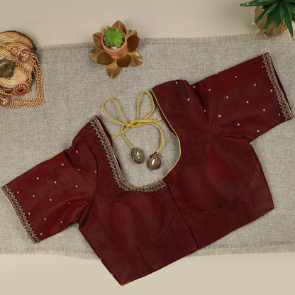 Maroon Cotton Silk Blouse