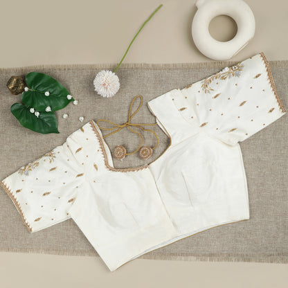 Pearl White Silk Blouse