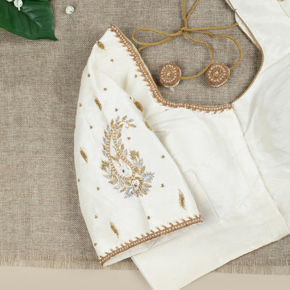 Pearl White Silk Blouse