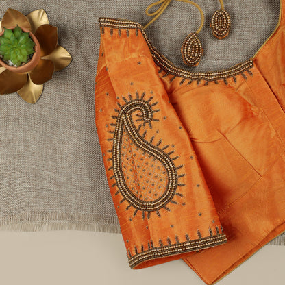 Orange Silk Blouse