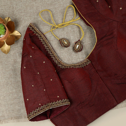 Maroon Cotton Silk Blouse