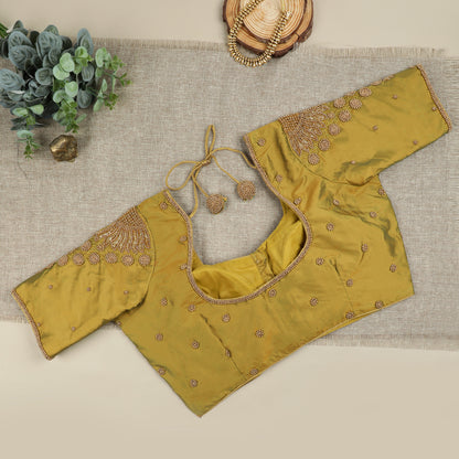 Greenish Golden Silk Blouse