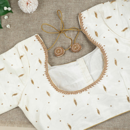 Pearl White Silk Blouse