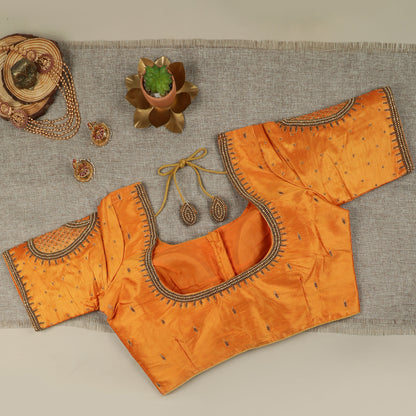 Orange Silk Blouse
