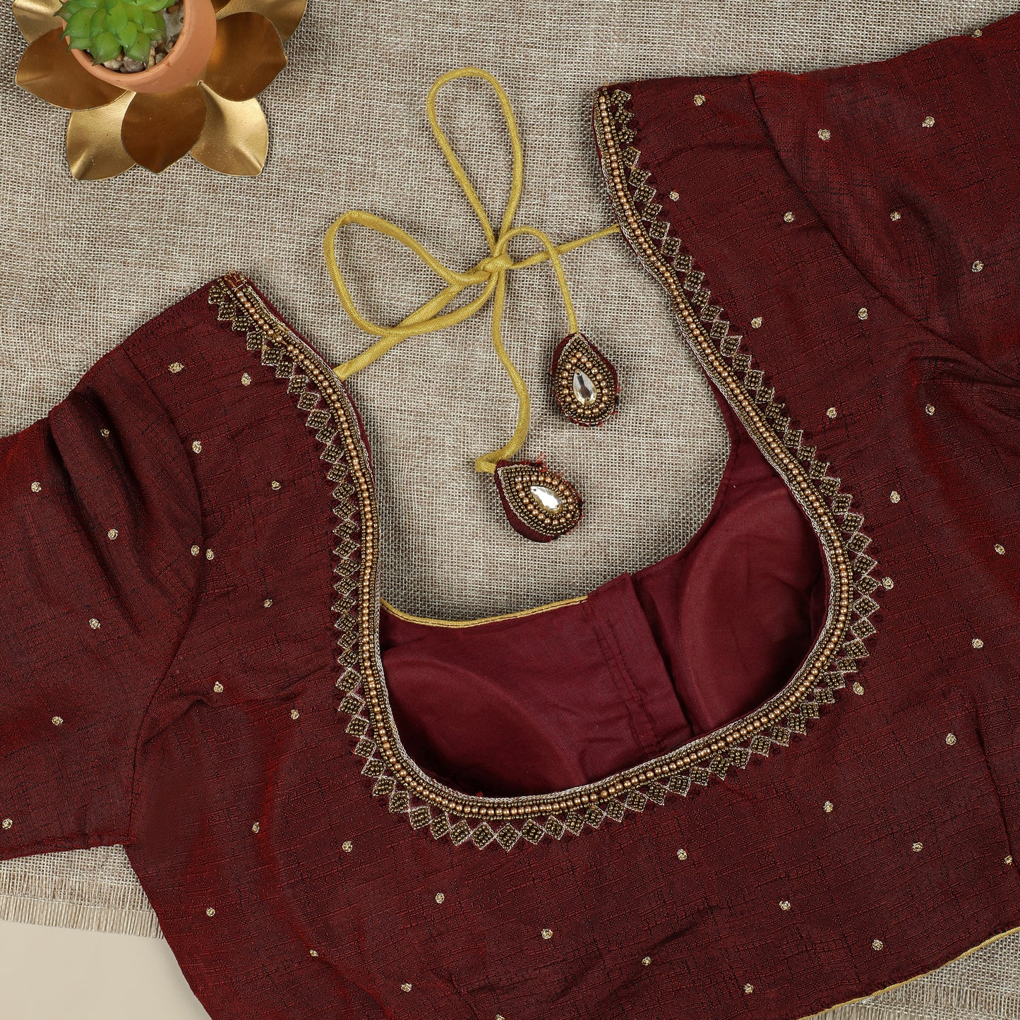 Maroon Cotton Silk Blouse