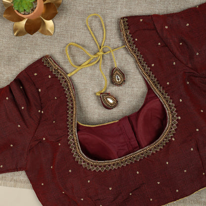 Maroon Cotton Silk Blouse