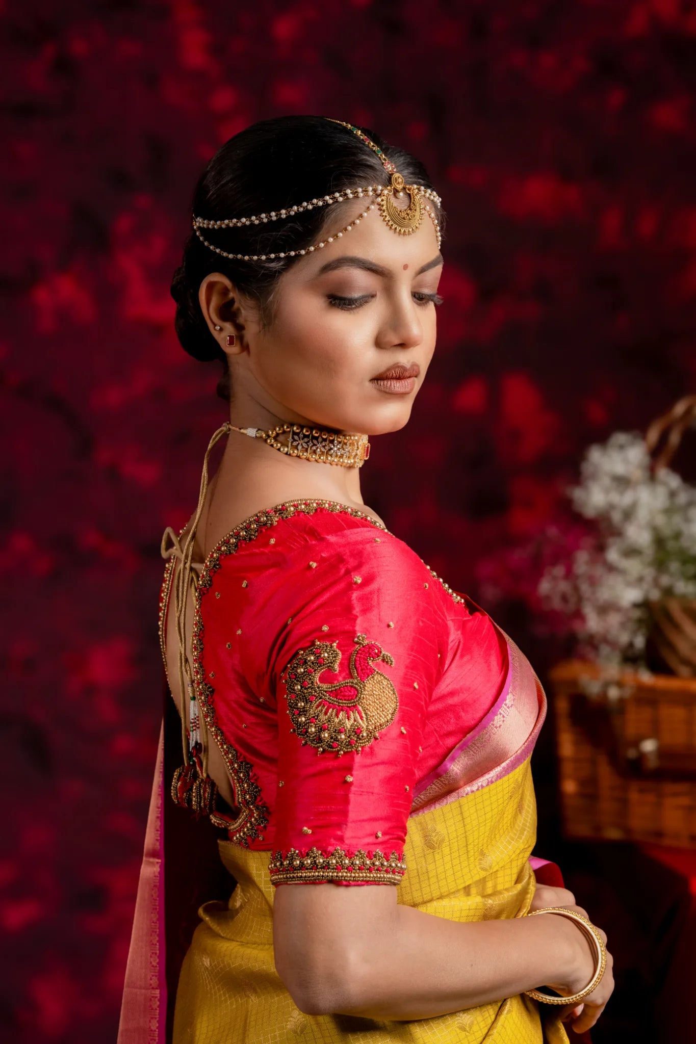 Shrivvi Haldi Silk Saree With Pink Border