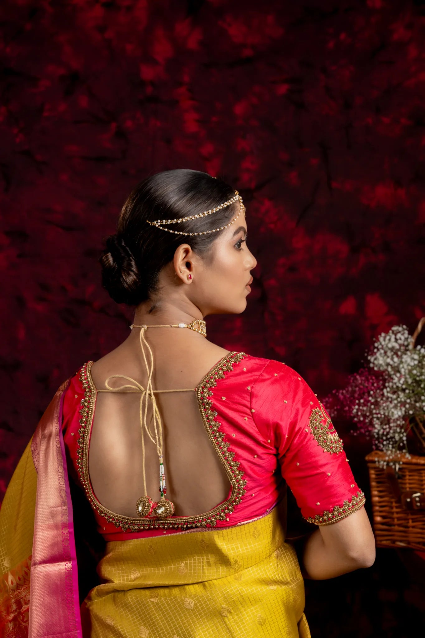 Shrivvi Haldi Silk Saree With Pink Border