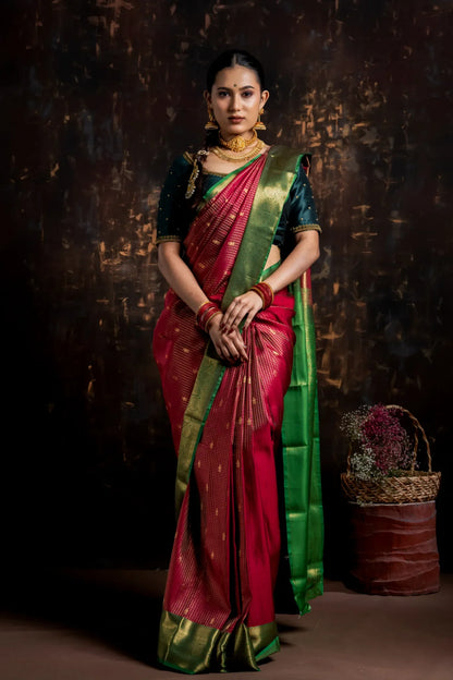 shrivvi-maroon-silk-saree-with-green-border
