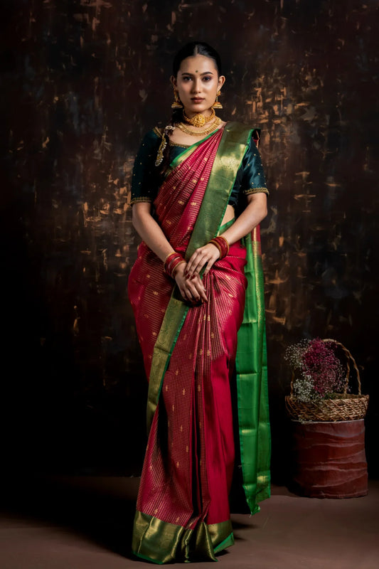 shrivvi-maroon-silk-saree-with-green-border